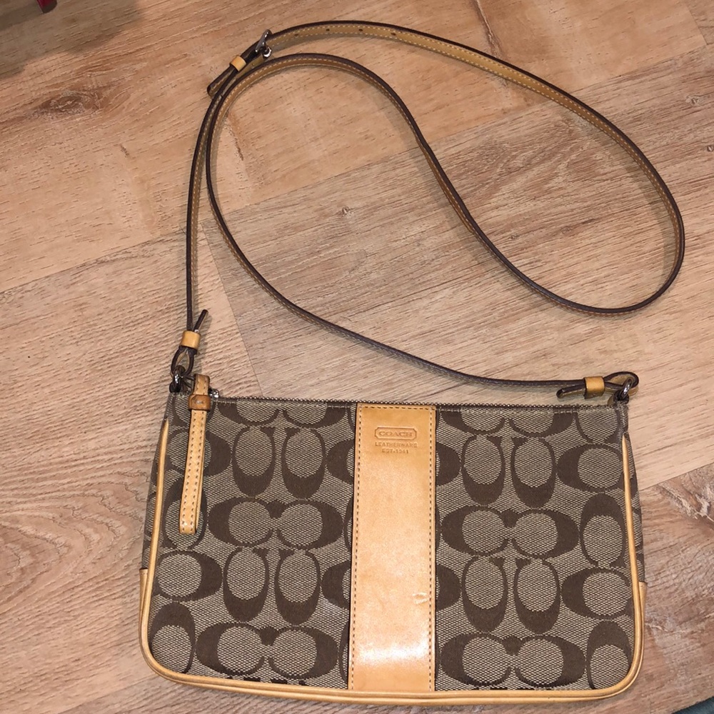 Brown crossbody coach purse
